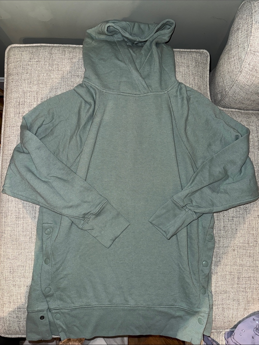 Aerie hoodie button side sage green